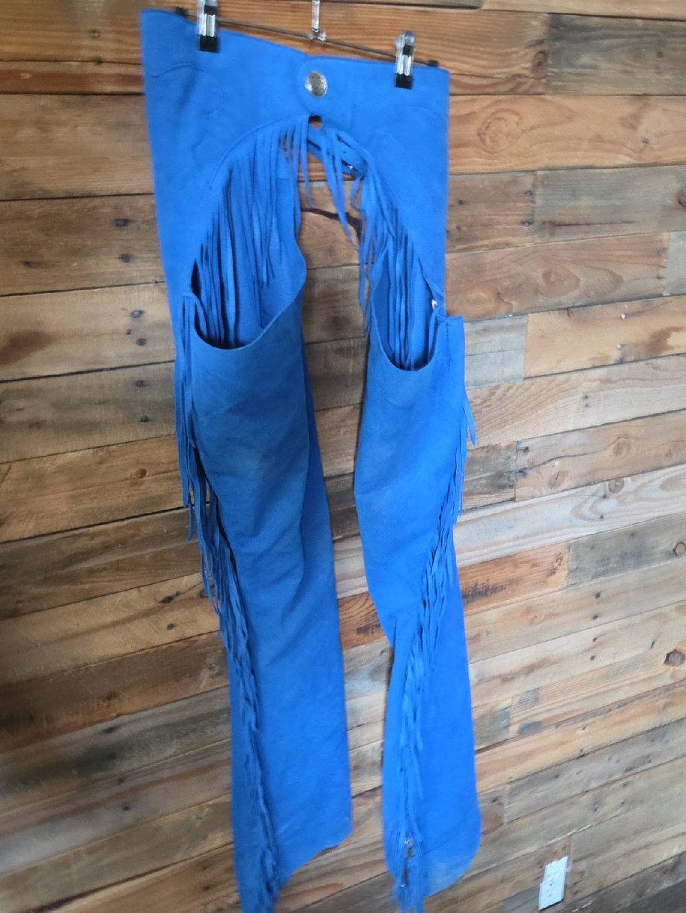 Blue Fringe Women's Jeans Chaps